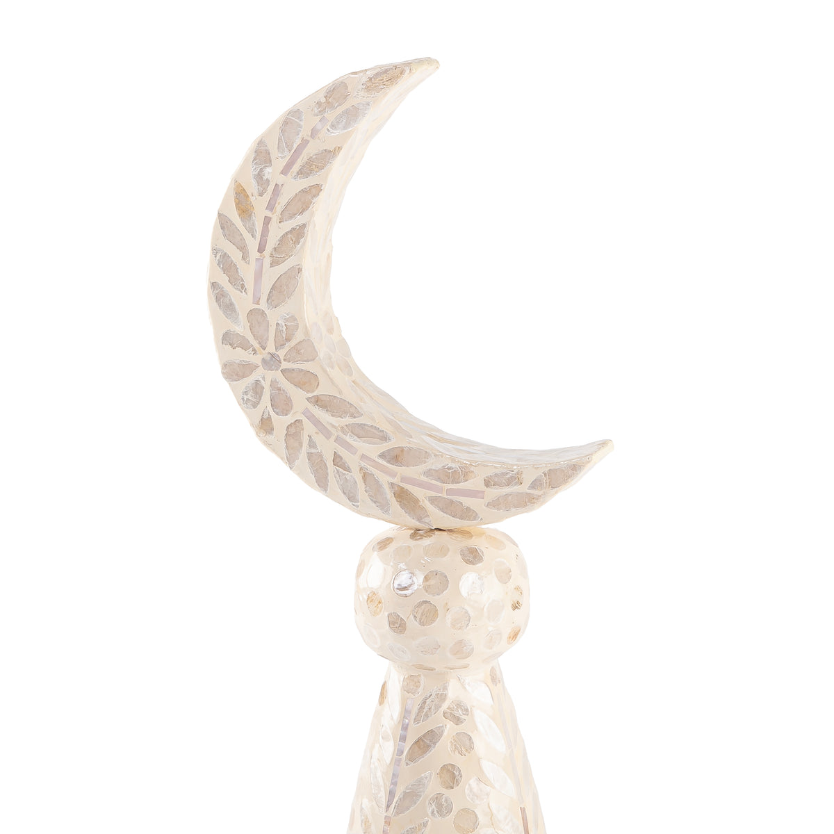 Small crescent moon decoration stand - cream