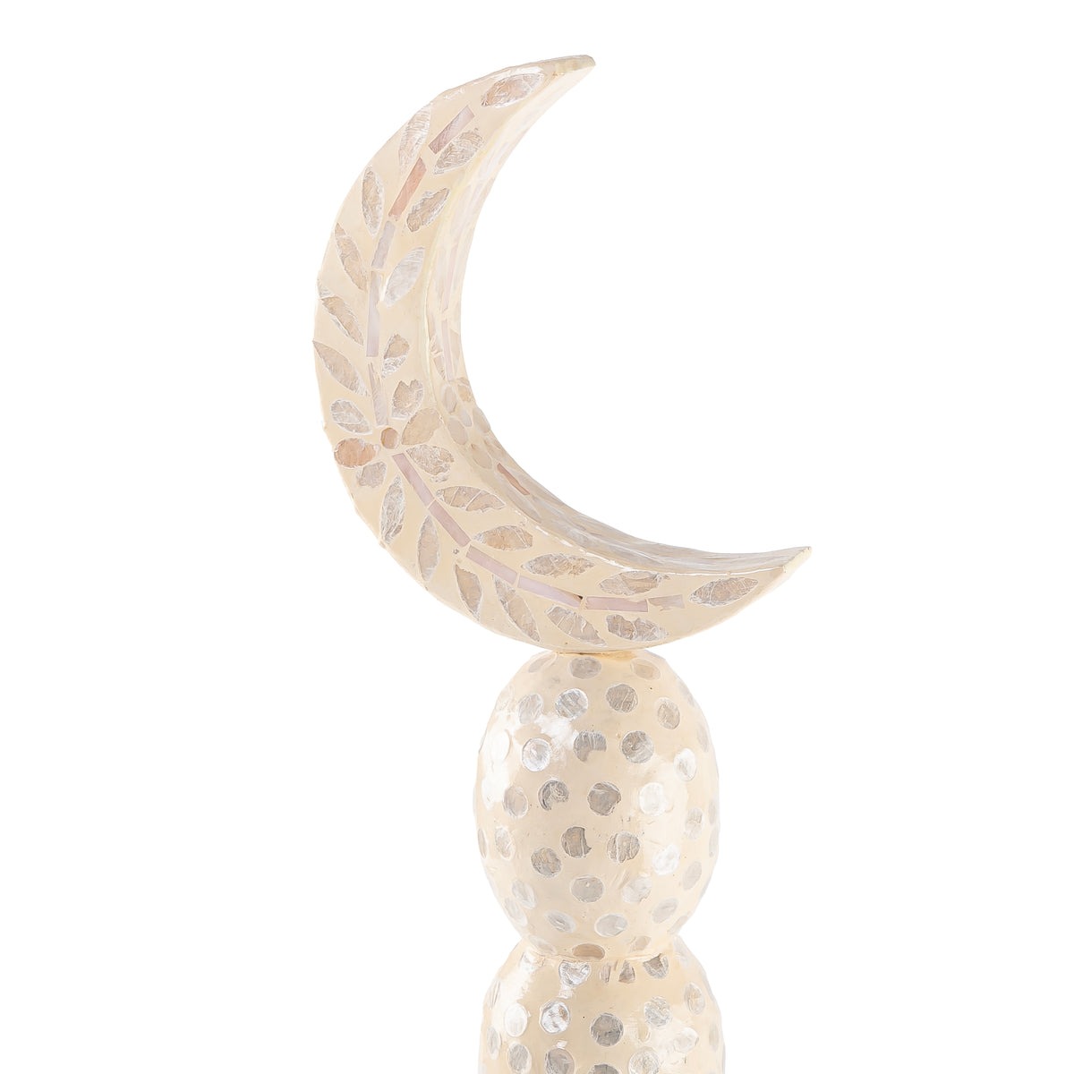 Medium crescent moon decoration stand - cream
