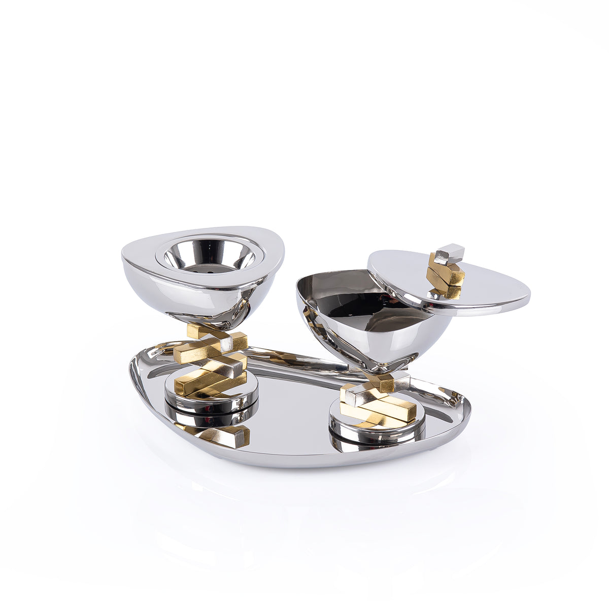 Luxury Metal Mabkhar Set of 3 pcs - Silver & Gold