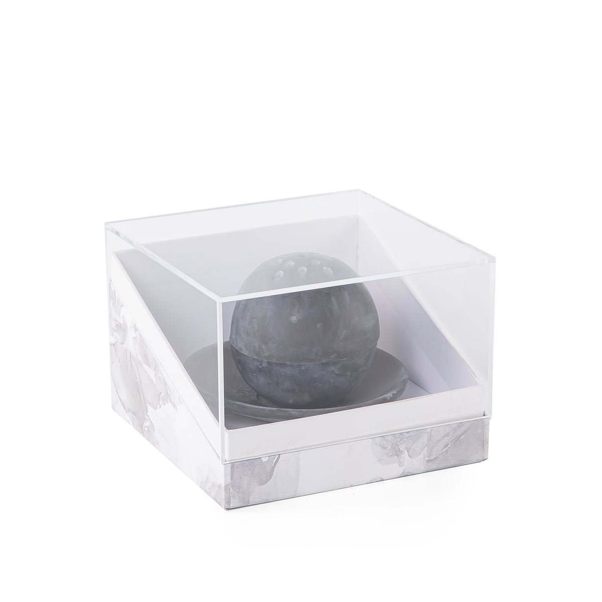 Resin mabkhar with aclyric gift box - Grey