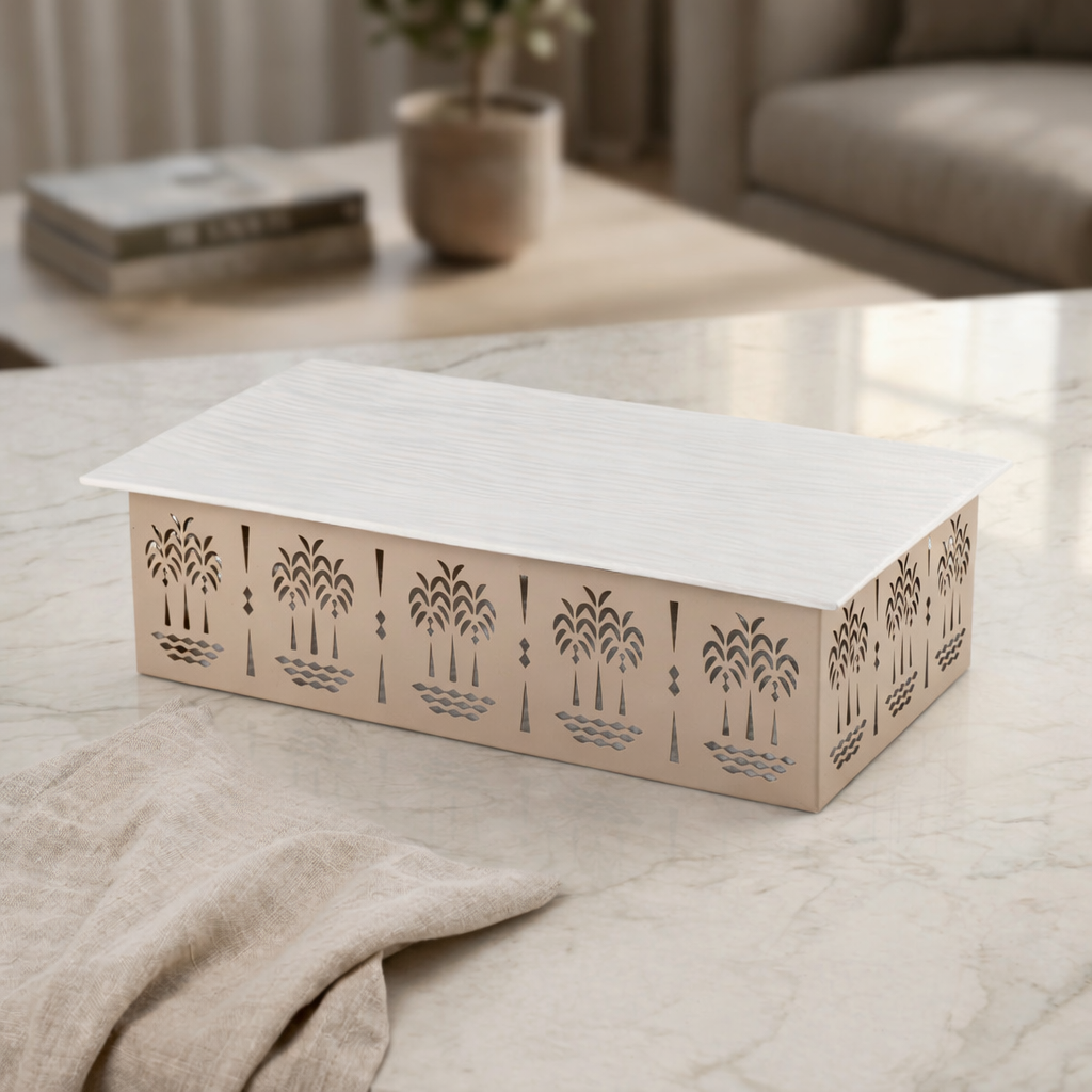 Beige Rectangular Ceramic plate - X-Large