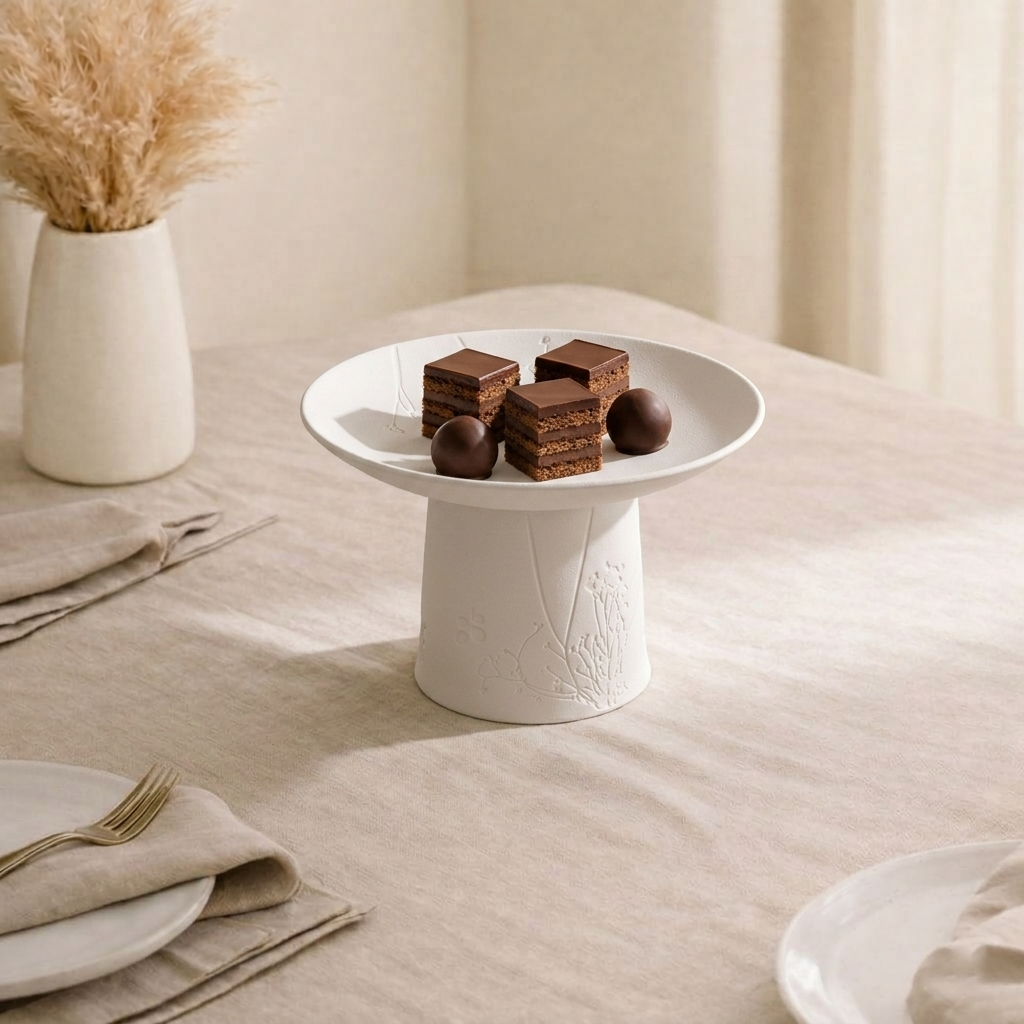 Mat White Ceramic Stand