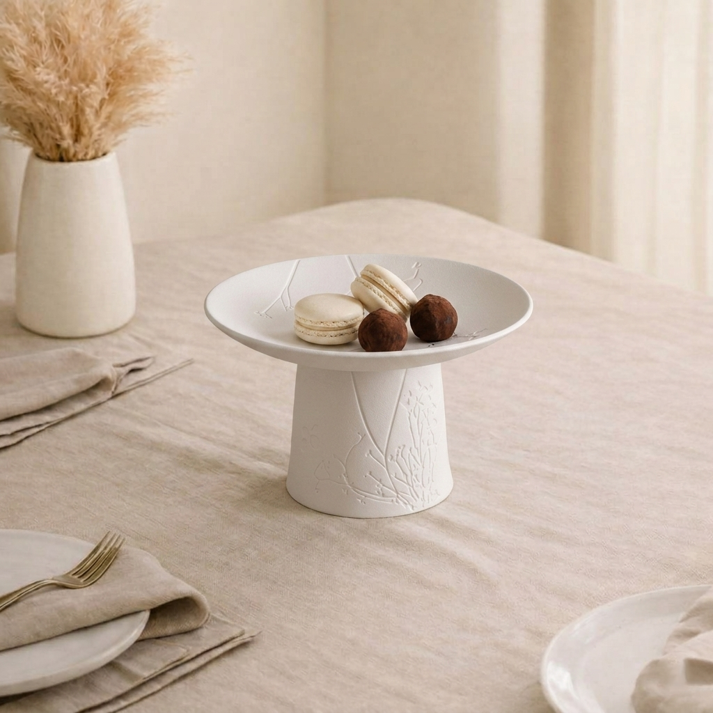 Mat White Ceramic Stand