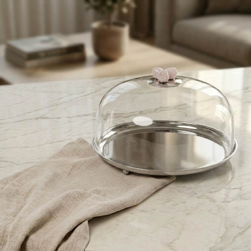 Metal plate with glass cover