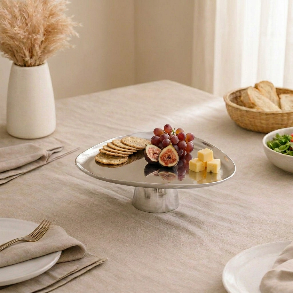 Metal Serveware Stand - Silver