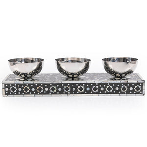 Set of 3 Mop stainless Bowl With Ramadan box-Black - CASCADES