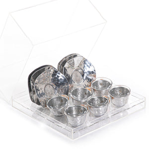Set of acrylic box with coasters and glass cubs - CASCADES