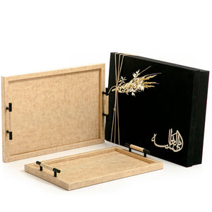 Set of 2 leather tray with gift box - CASCADES