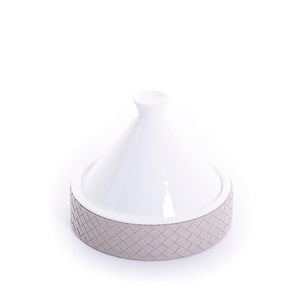 Ceramic bowl with cover and leather base - CASCADES
