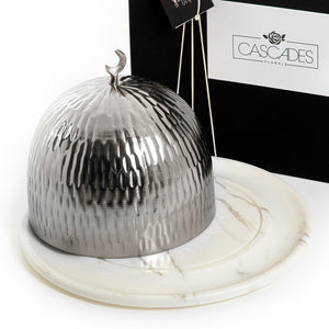 Marble plate with metal covers and gift box - CASCADES