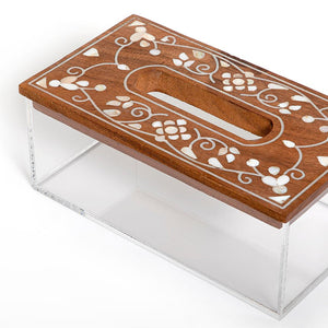 Tissue box with wooden cover - CASCADES