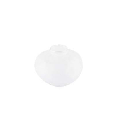 Elegant irregular-shaped white glass vase - medium