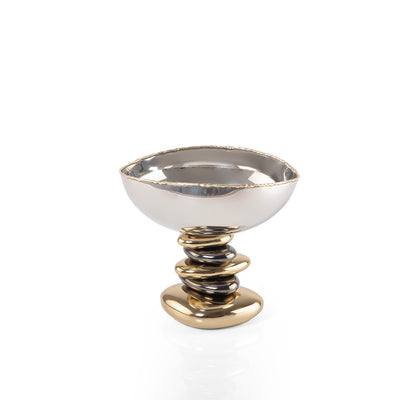 Metal Stand With Pebble Stack