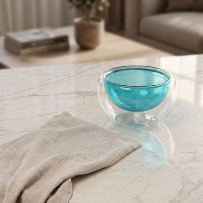 Blue Round Glass Bowl