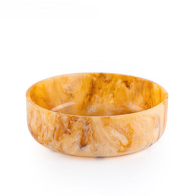 Large Resin Round Serving Bowl - Amber