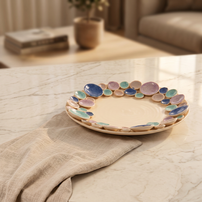 Circular ceramic plate