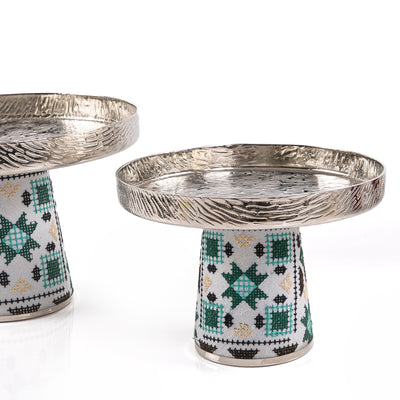 Set of 2 metal stand with fabric base - CASCADES