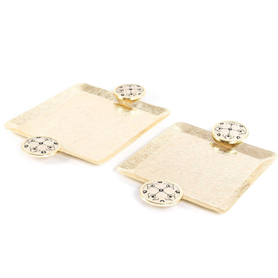 Set of 2 metal tray with fabric handle - CASCADES