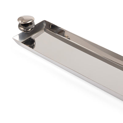 Elegance long stainless steel serving tray - xlarge