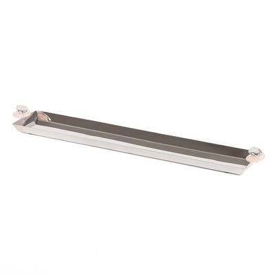 Elegance long stainless steel serving tray -  medium