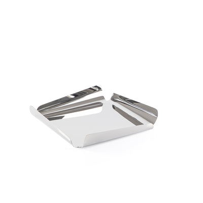Elegant silver metal serving plate - Medium