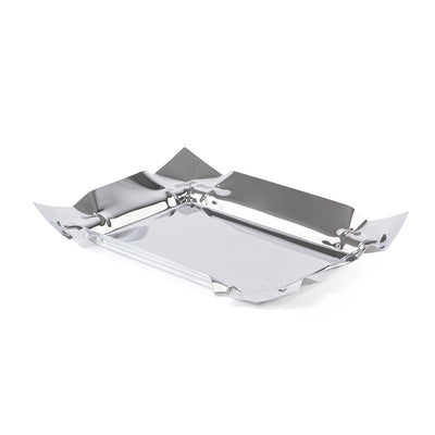 Elegant silver metal serving plate
