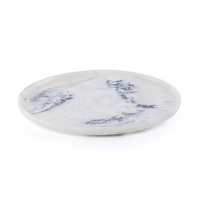 Large Resin Serving Platter - White & Black