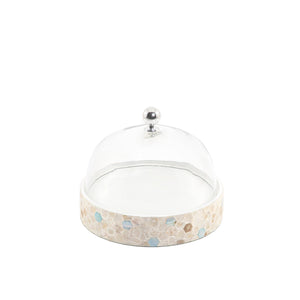 Mother of pearl plate with glass cover - CASCADES