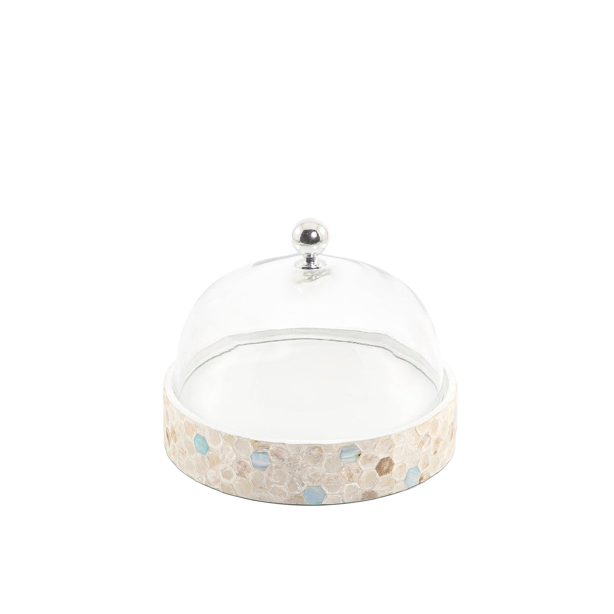 Mother of pearl plate with glass cover - CASCADES