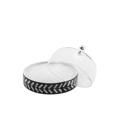 Mother of pearl plate with glass cover - CASCADES