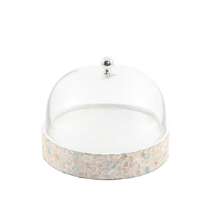 Mother of pearl plate with glass cover - CASCADES