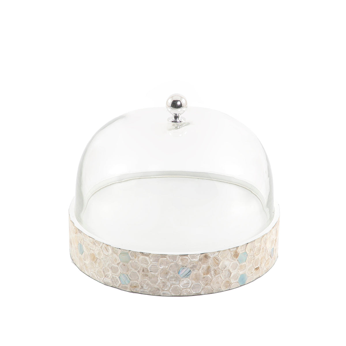 Mother of pearl plate with glass cover - CASCADES
