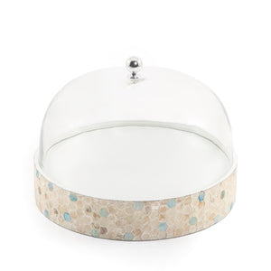 Mother of pearl plate with glass cover - CASCADES