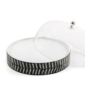Mother of pearl plate with glass cover - CASCADES
