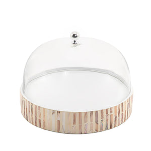 Mother of pearl plate with glass cover - CASCADES