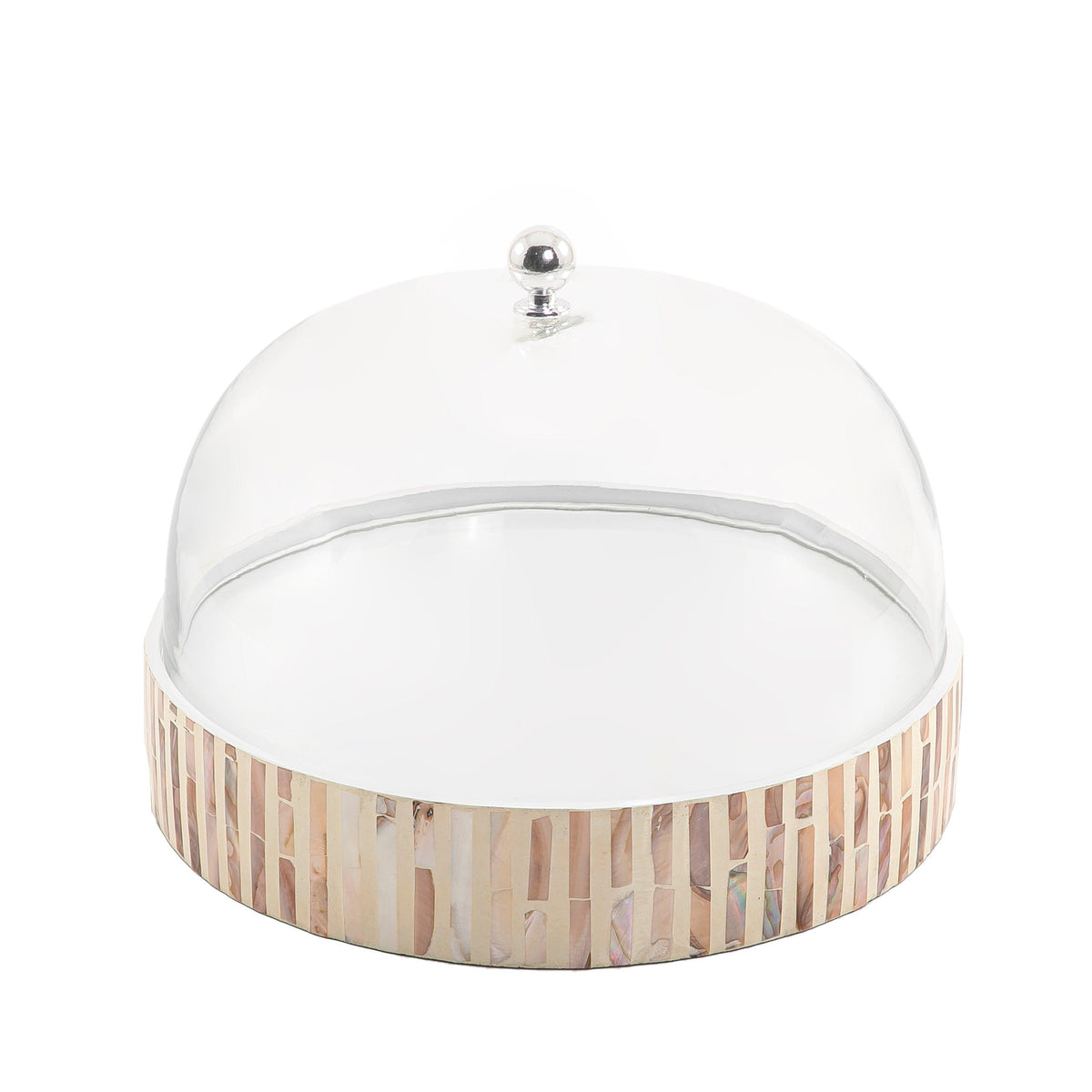 Mother of pearl plate with glass cover - CASCADES
