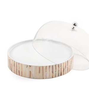 Mother of pearl plate with glass cover - CASCADES