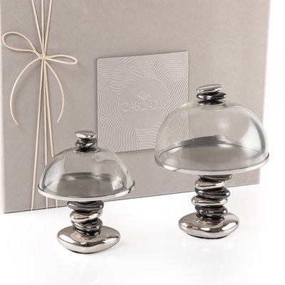 Set of 2 metal cup cake holder with gift box