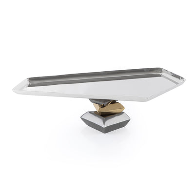 Elegant Metal Serving Stand Dish - Large