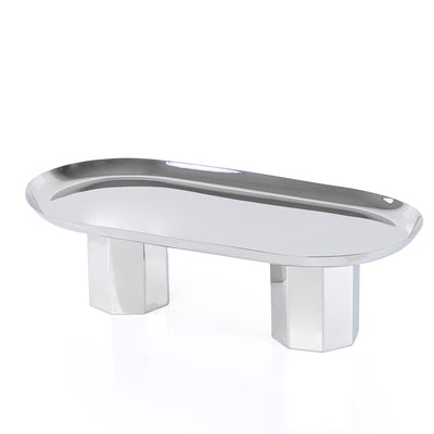 Oval metal stand- silver large