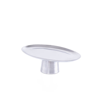 Oval Metal Serveware Stand - Silver