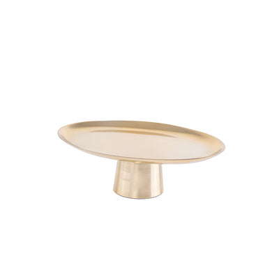Oval Metal Serveware Stand - Gold