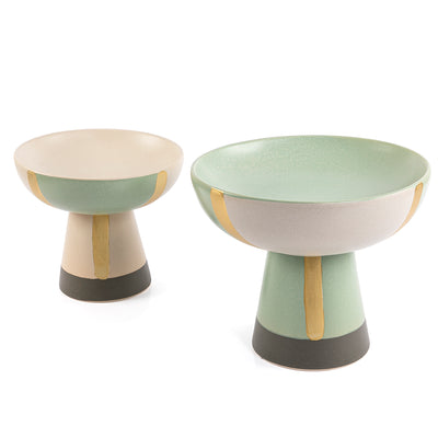 Set of 2 circular ceramic stands
