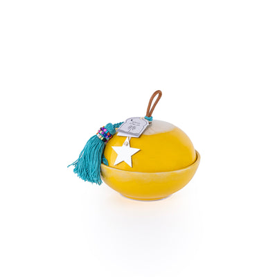 Ceramic Gergean Box With Cover - Yellow