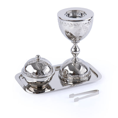 Luxury Metal Mabkhar Set of 4 pcs - Silver