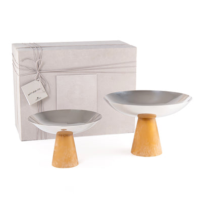 Set of 2 stainless steel stand resin base with gift box