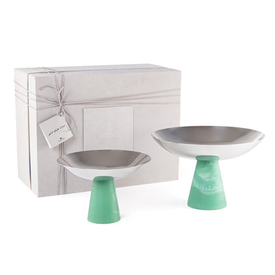 Set of 2 stainless steel stand resin base with gift box