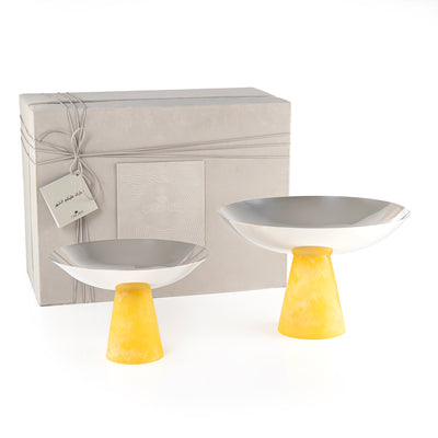 Set of 2 stainless steel stand resin base with gift box