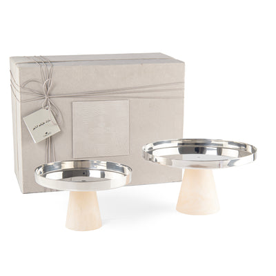 Set of 2 stainless steel stand resin base with gift box