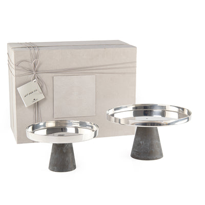 Set of 2 stainless steel stand resin base with gift box